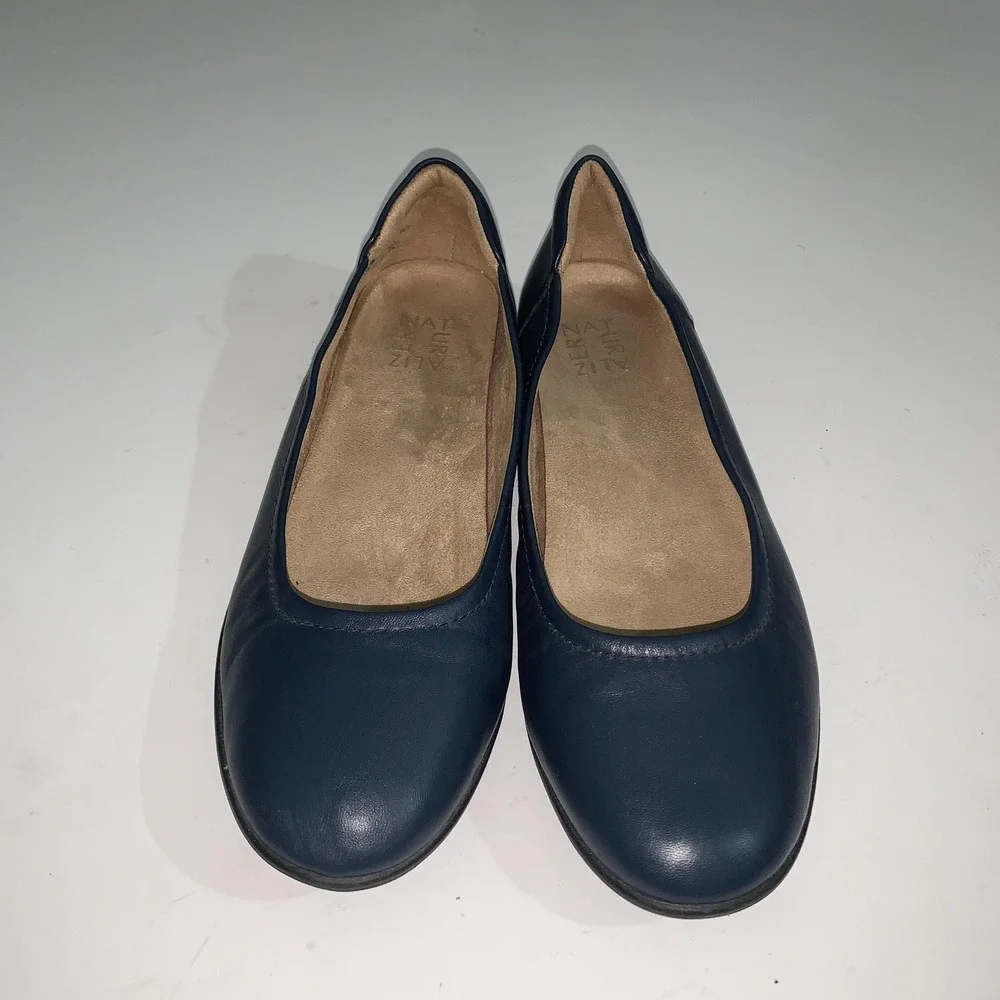 Naturalizer Ballet Flats Shoes Womens Size 9.5 Flexy Blue Leather Comfort Casual